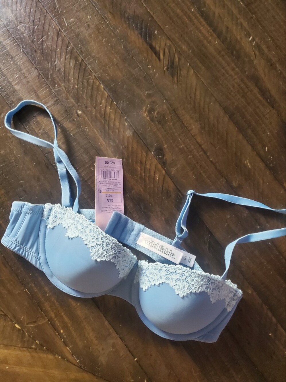 wild fable Light Blue Lace Trim Push-Up Bra